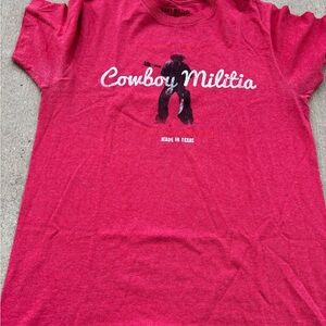 Red Short Sleeve Cowboy militia tee